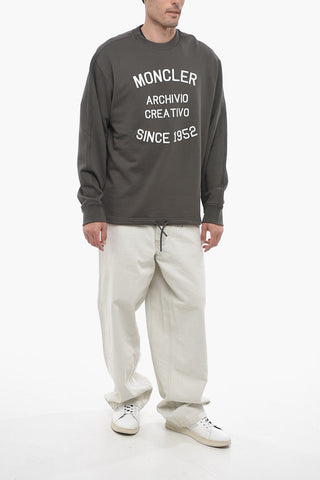 Crew Neck ARCHIVIO Cotton Sweatshirt with Embroidered Logo