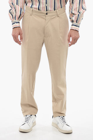 Single-pleated ANTIOCO Stretch Cotton Pants