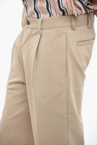 Single-pleated ANTIOCO Stretch Cotton Pants