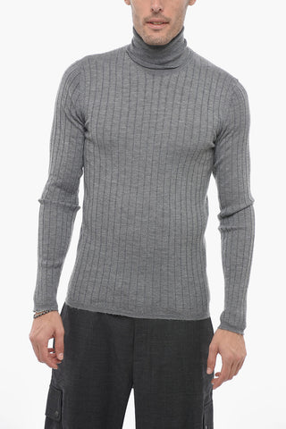 Turtleneck Ribbed Pure Cashmere Sweater