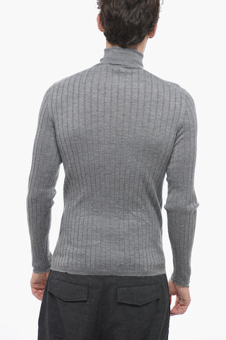 Turtleneck Ribbed Pure Cashmere Sweater