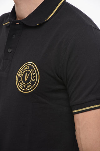 COUTURE Piquet Cotton Polo with Lurex Logo