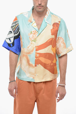 Silk Shirt with Graphic Print