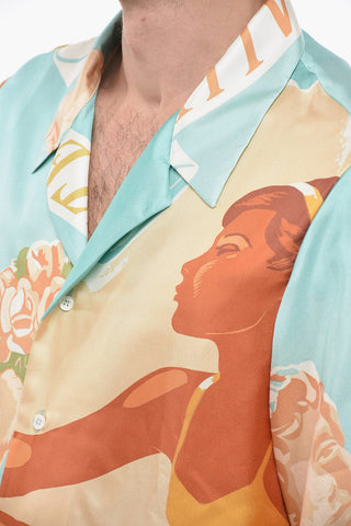 Silk Shirt with Graphic Print