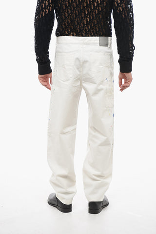 Cotton Cargo Pants with Paint Print
