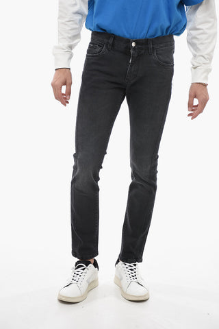 Jeans Slim Fit in Cotone Stretch con Passanti 16cm