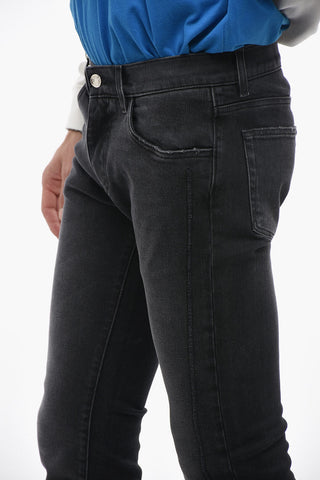 Jeans Slim Fit in Cotone Stretch con Passanti 16cm