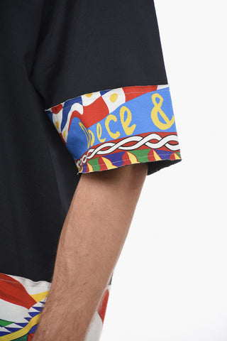 CARRETTO Printed T-shirt with Metal Logo Plaque