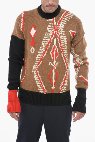 Maglia Girocollo BROKEN RUG in Misto Lana