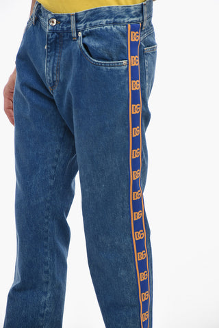 Regular Fit Denims with Side Logoed Bands 18cm