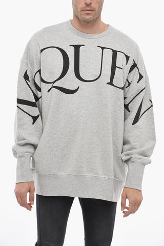 Brushed Oversized Sweatshirt with Logo Print