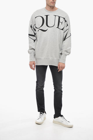 Brushed Oversized Sweatshirt with Logo Print