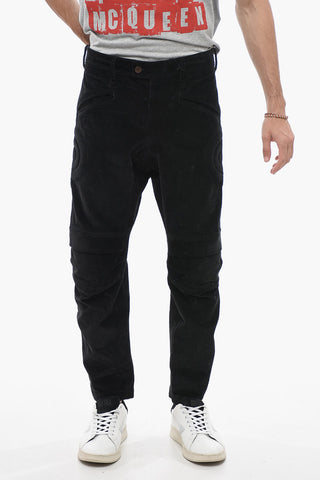 Corduroy Biker Pants with Ankle Zip