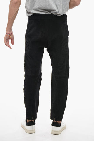 Corduroy Biker Pants with Ankle Zip