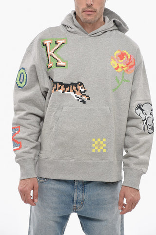 Overszied KENZO PIXEL Sweatshirt with Multicolored Embroidery