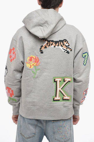Overszied KENZO PIXEL Sweatshirt with Multicolored Embroidery