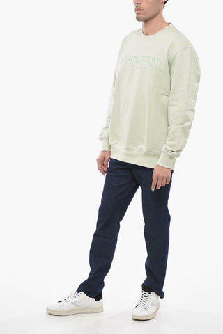 Brushed Sweatshirt with Ton-sur-ton Embroidery