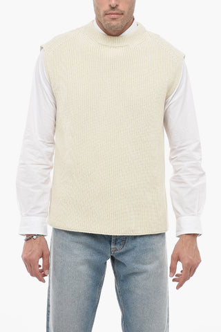 Gilet in Maglia con Finiture a Coste