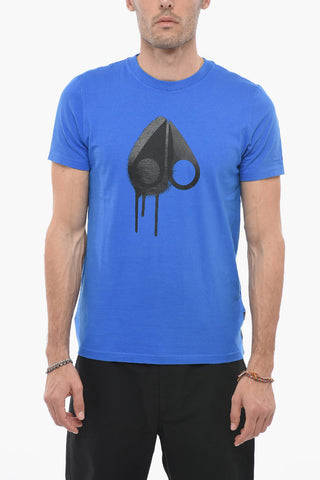 Solid Color AUGUSTINE Crew-neck T-Shirt with Front Print
