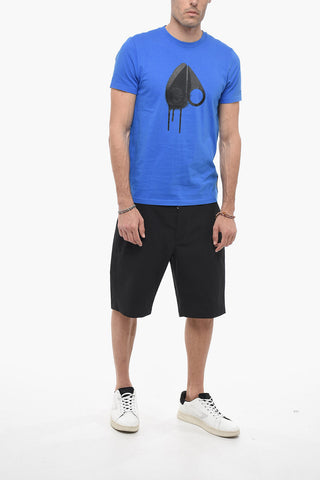 Solid Color AUGUSTINE Crew-neck T-Shirt with Front Print