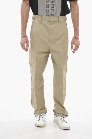 Cotton Blend Chinos Pants with Hidden Closure