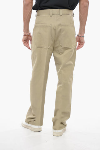 Cotton Blend Chinos Pants with Hidden Closure