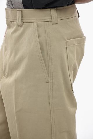 Cotton Blend Chinos Pants with Hidden Closure