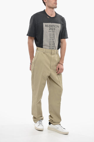 Cotton Blend Chinos Pants with Hidden Closure