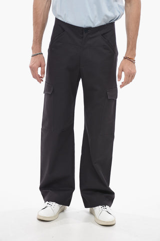 Pantaloni Cargo in Twill di Cotone 