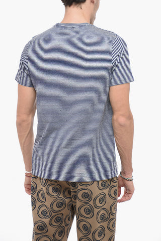 Striped Linen Blend GUILLERMO Crew-neck T-Shirt