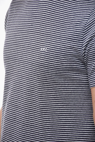 Striped Linen Blend GUILLERMO Crew-neck T-Shirt