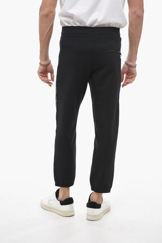 Skinny Fit Joggers with Side Thunderbolts Print