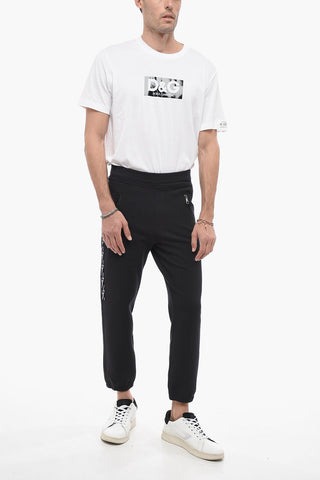 Skinny Fit Joggers with Side Thunderbolts Print