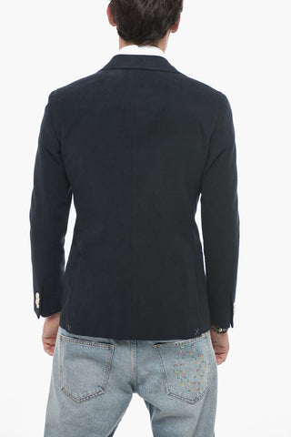 Cotton Half-lined Blazer with Welt Pockets