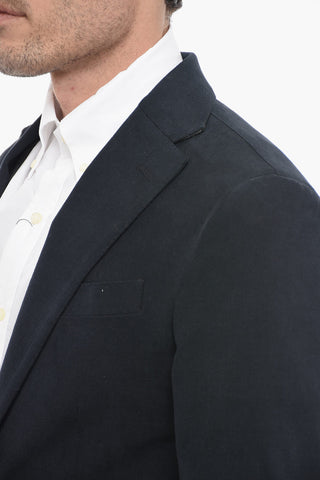 Cotton Half-lined Blazer with Welt Pockets