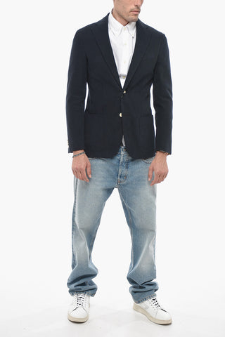 Cotton Half-lined Blazer with Welt Pockets