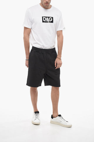 Shorts in Cotone Felpato STOCK Con Elastico in Vita