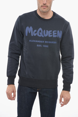 Brushed Cotton Sweatshirt with Logo Print
