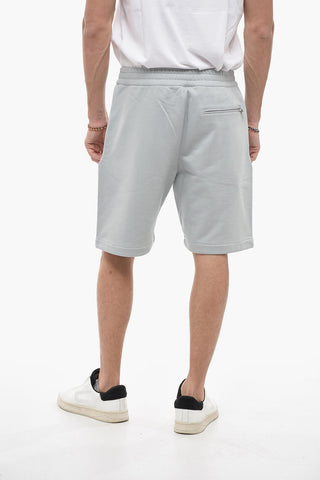 Shorts in Jersey di Cotone con Logo Stampato