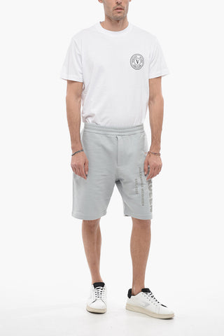 Shorts in Jersey di Cotone con Logo Stampato