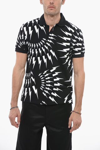 All-Over Printed Slim Fit 2-Buttons Polo shirt