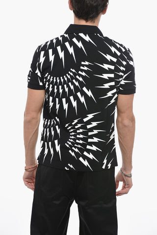 All-Over Printed Slim Fit 2-Buttons Polo shirt