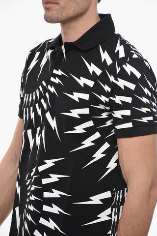 All-Over Printed Slim Fit 2-Buttons Polo shirt