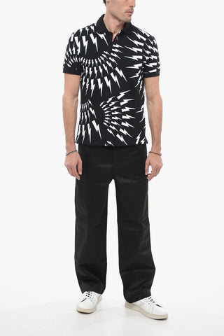 All-Over Printed Slim Fit 2-Buttons Polo shirt