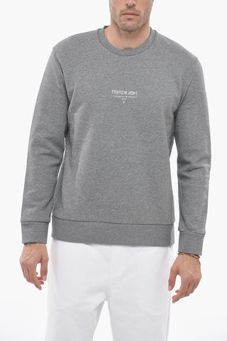Felpa Girocollo Slim Fit in Cotone Felpato