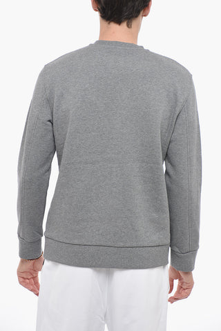 Felpa Girocollo Slim Fit in Cotone Felpato
