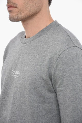 Felpa Girocollo Slim Fit in Cotone Felpato