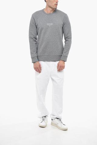 Felpa Girocollo Slim Fit in Cotone Felpato