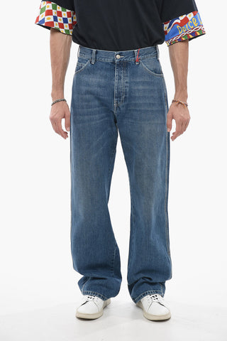 Cropped Fit Mid Washed Denims with Straight Leg 24cm
