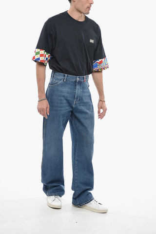 Cropped Fit Mid Washed Denims with Straight Leg 24cm